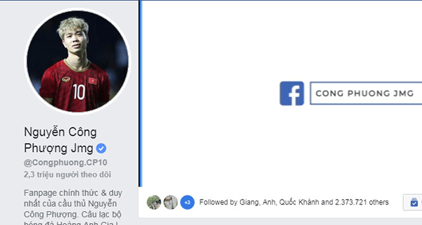 dấu tích xanh facebook